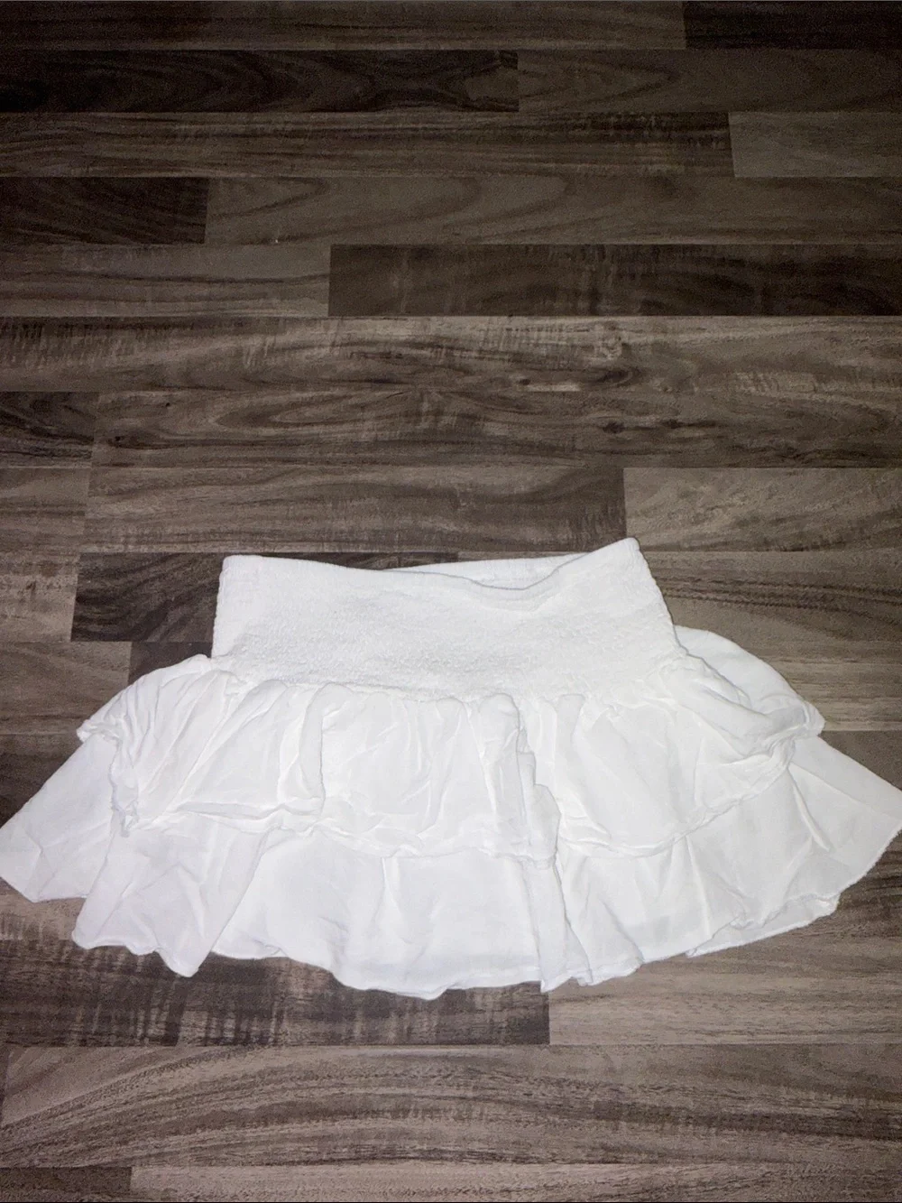 H&M White Tiered Ruffle Midi Skirt